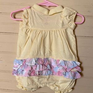 Chaps yellow‎ ruffle butt romper 3m